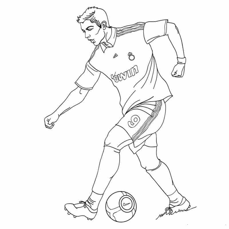 Ronaldo the football player coloring page