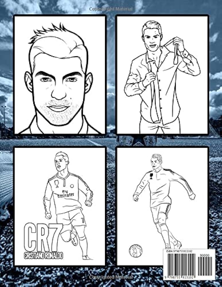 Cristiano ronaldo coloring book perfect coloring book for adults and kids with incredible illustrations of cristiano ronaldo for coloring and having fun ballesteros unai books