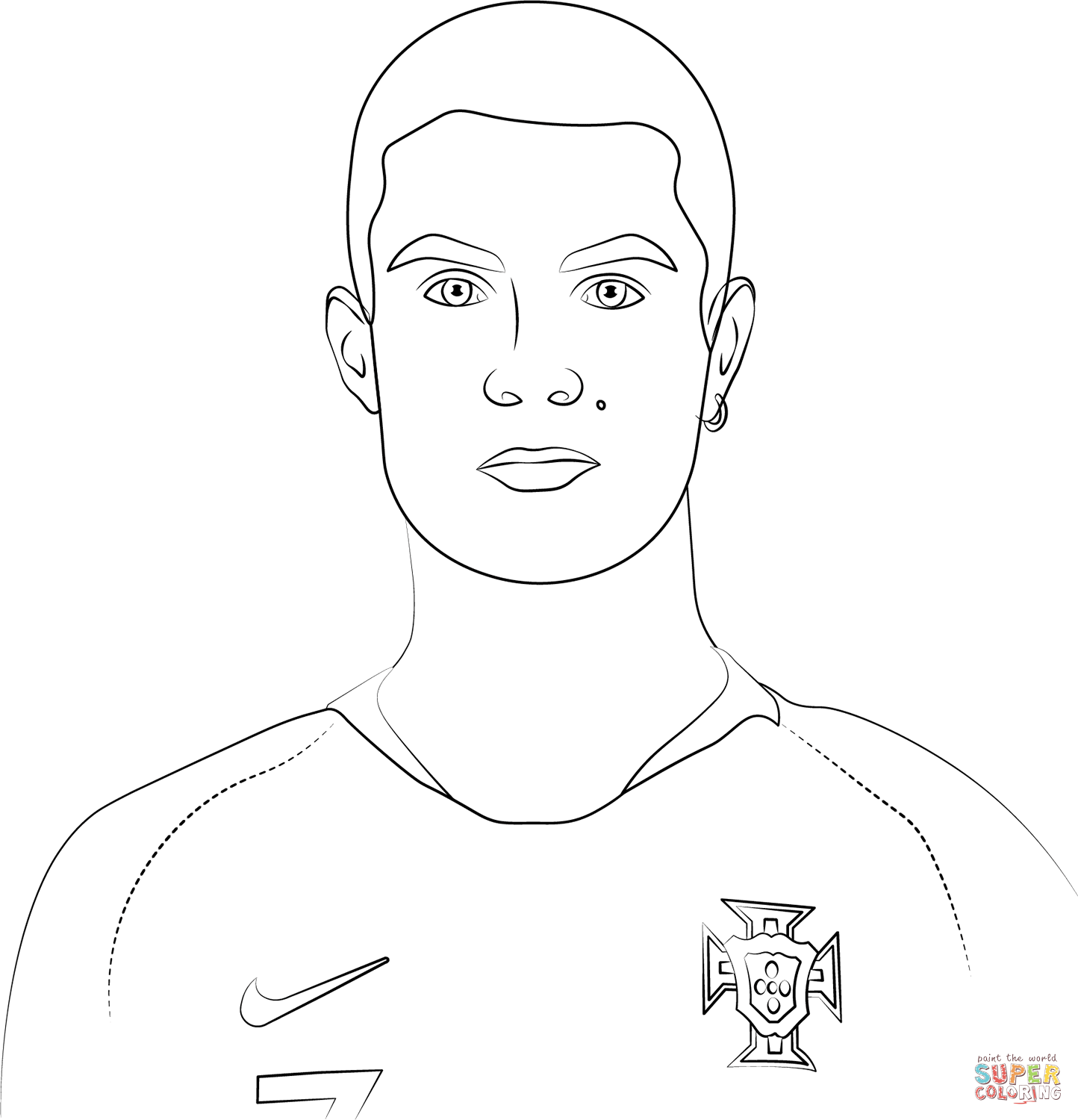 Cristiano ronaldo coloring page free printable coloring pages