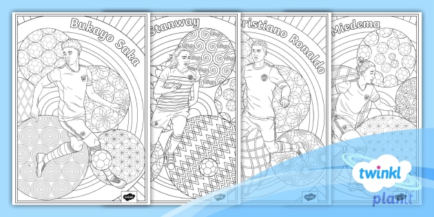 Footballers colouring pages i move i pe