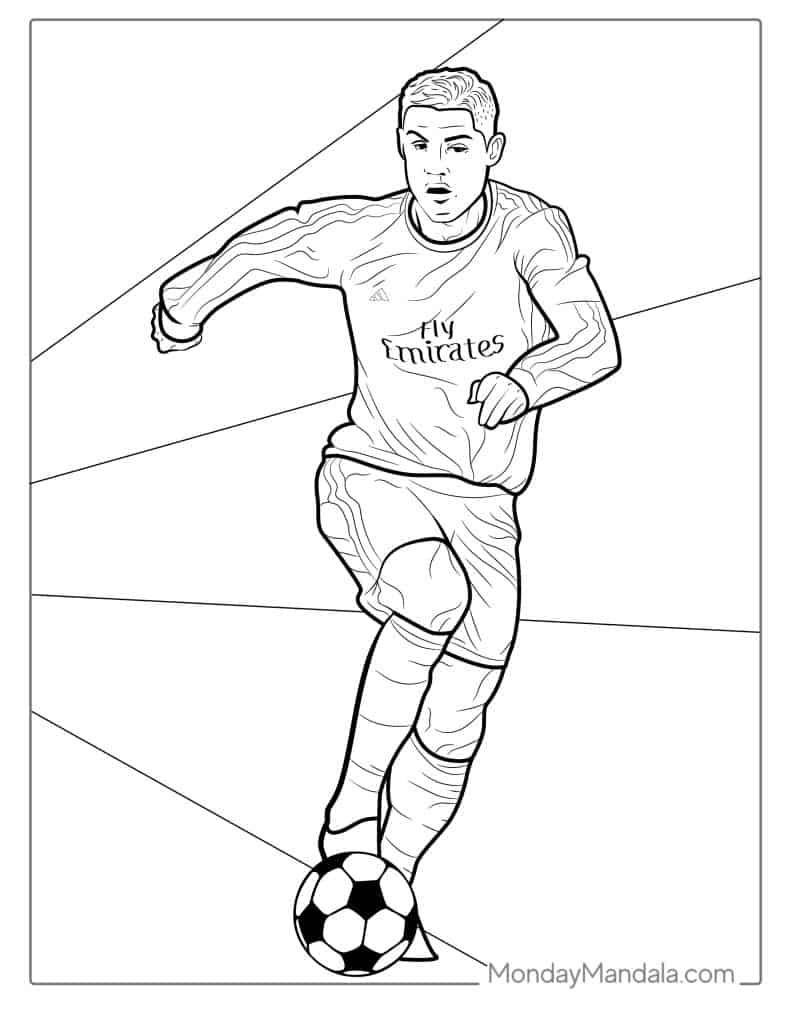 Ronaldo coloring pages free pdf printables