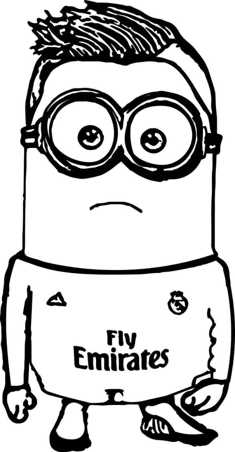 Minion cristiano ronaldo coloring page