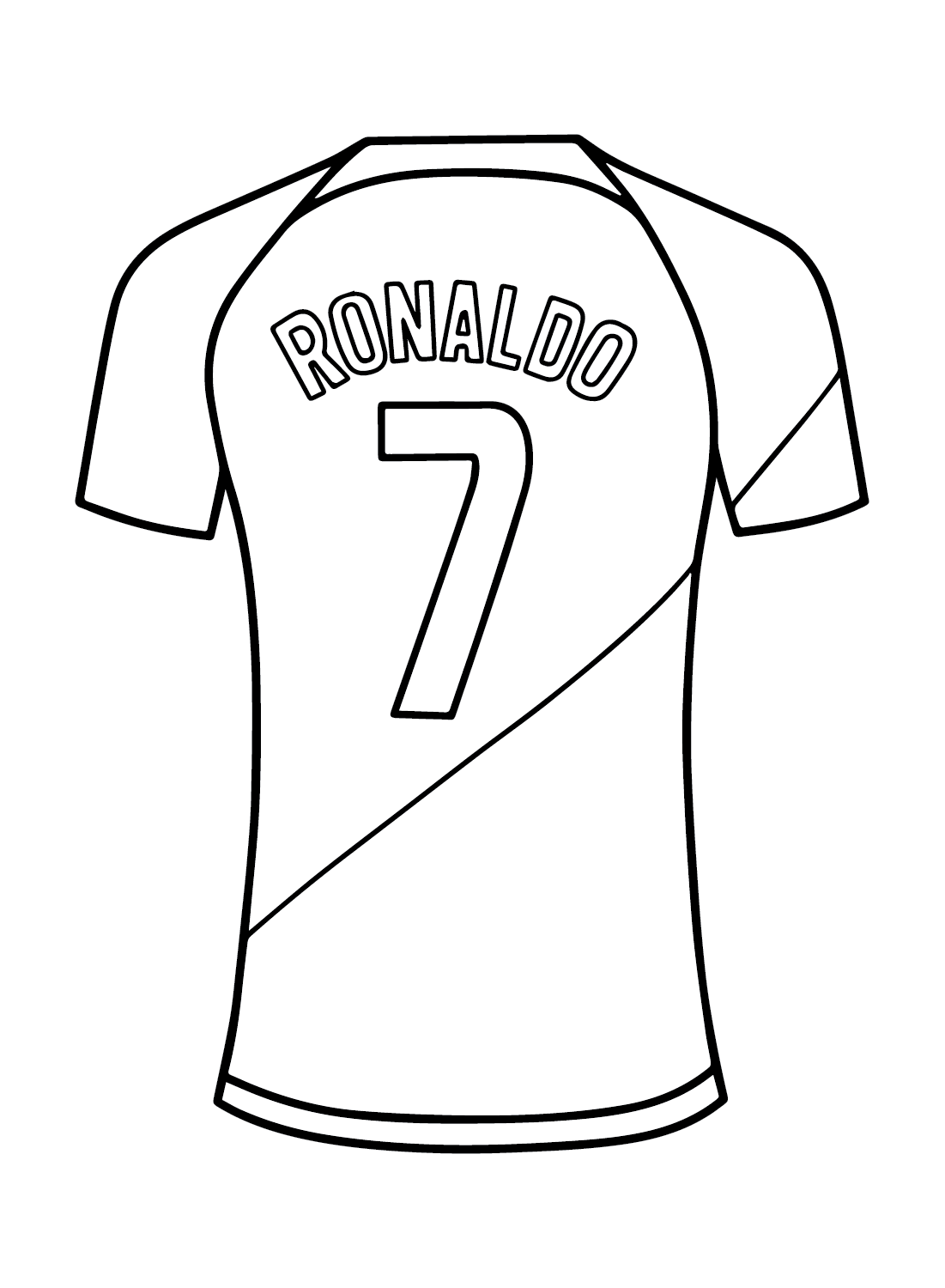 Cristiano ronaldo jersey coloring page