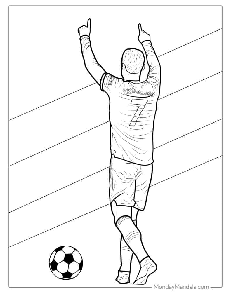 Ronaldo coloring pages free pdf printables