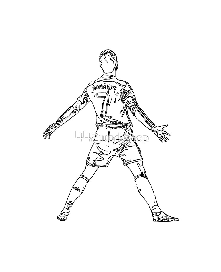 Cr cristiano ronaldo signature celebration line art black ipad case skin for sale by workshop