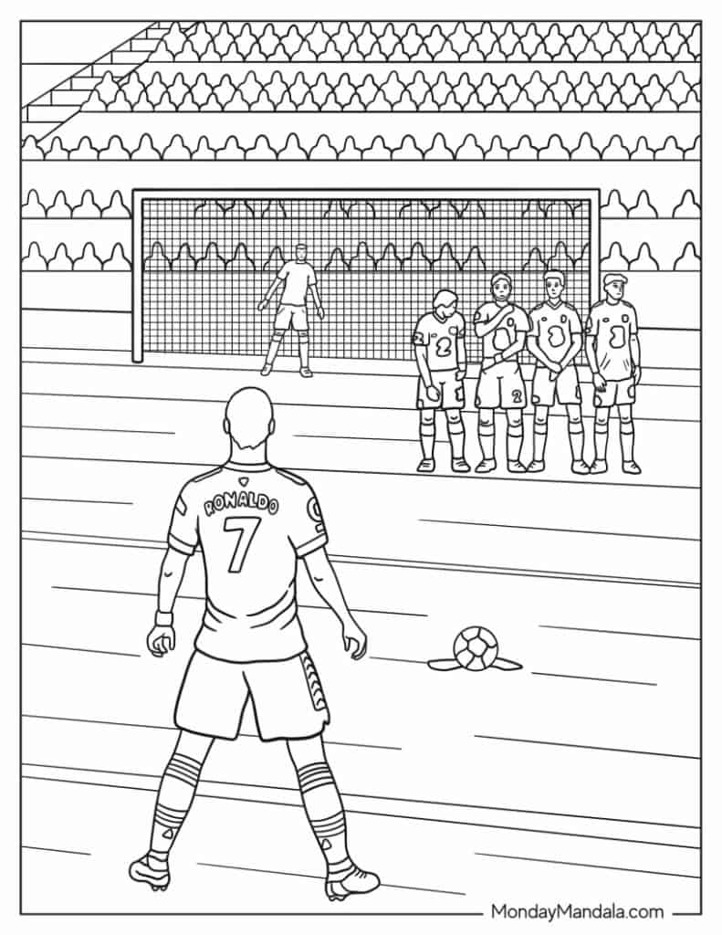 Soccer coloring pages free pdf printables