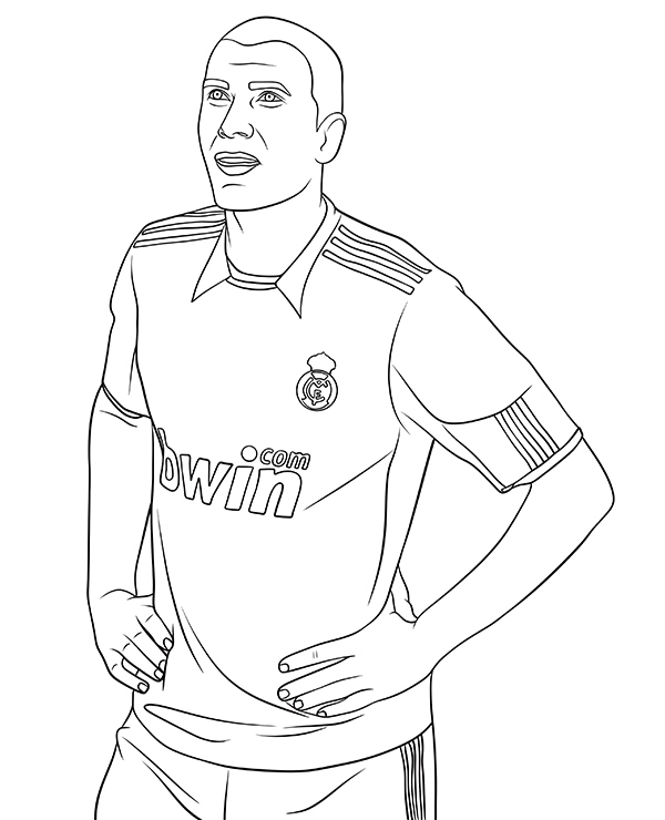 Zinãdine zidane coloring page real madrid