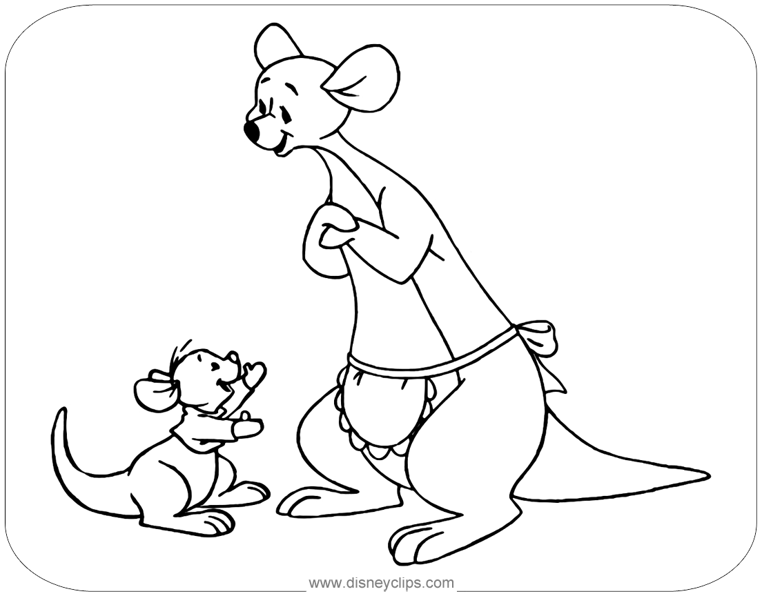 Kanga and roo coloring pages