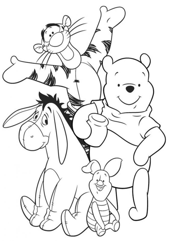 Free easy to print winnie the pooh coloring pages