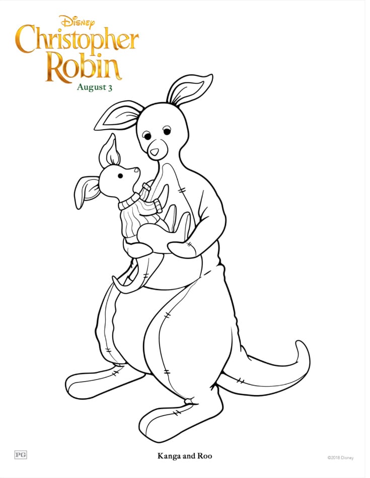 Kanga and roo coloring page from disney