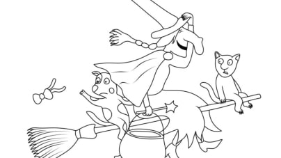 Room on the broom free coloring pages to print