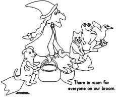 Making learning fun room on the broom coloring pages