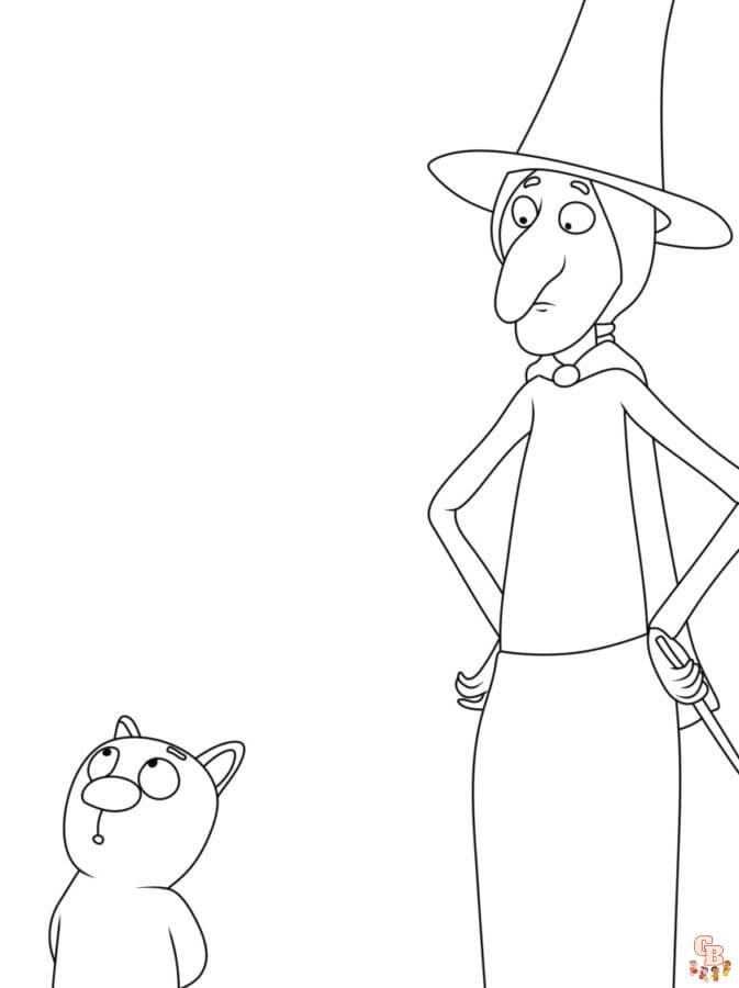 Printable room on the broom coloring pages free