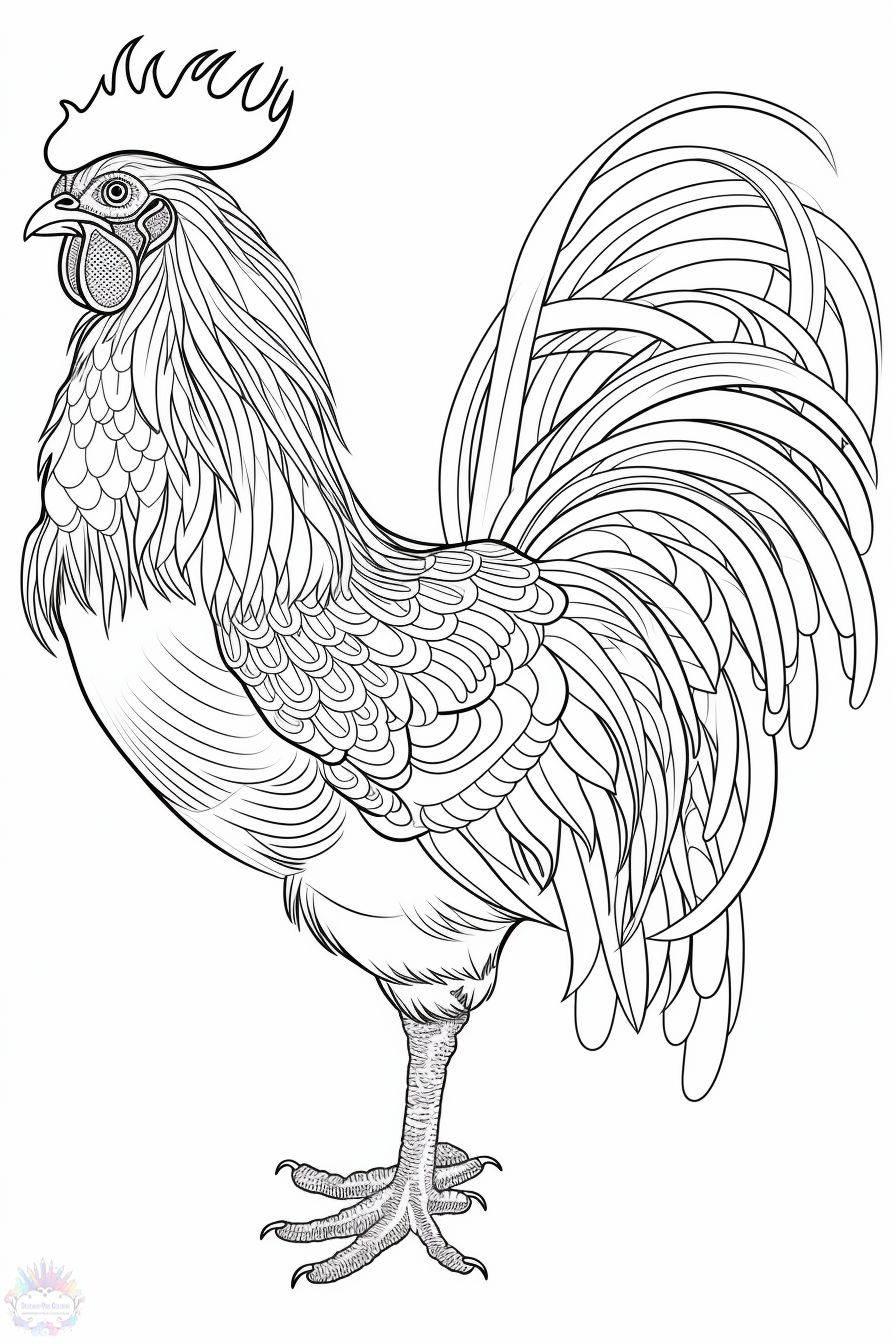 Rooster coloring pages