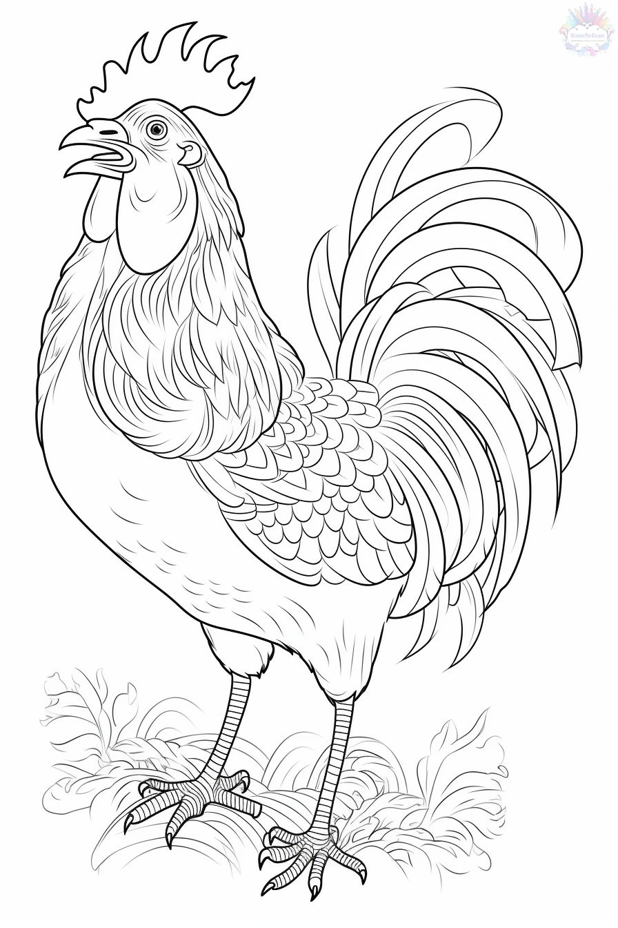 Rooster coloring pages