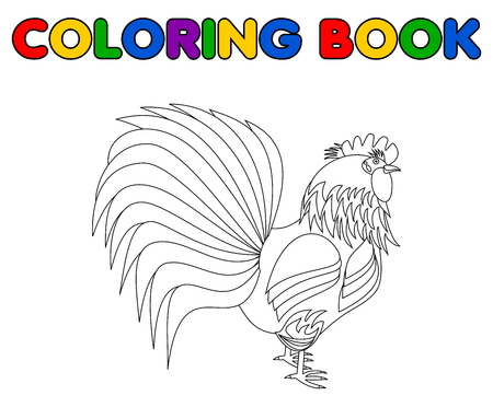 Rooster coloring page cliparts stock vector and royalty free rooster coloring page illustrations