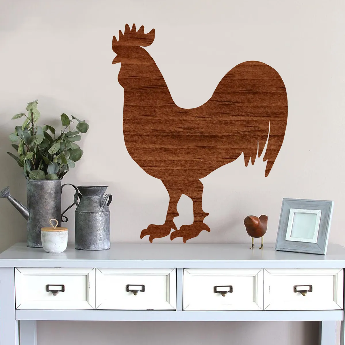 Rooster outline cut out wood plaque sign home decor wood crafts supplies