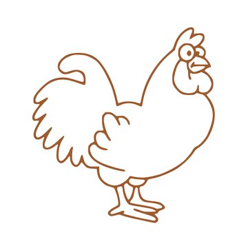 Premium vector hand drawn hen and chicken kawaii coloring page illustration