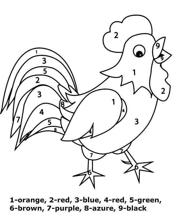 Easy printable educational worksheet for kids with a chicken