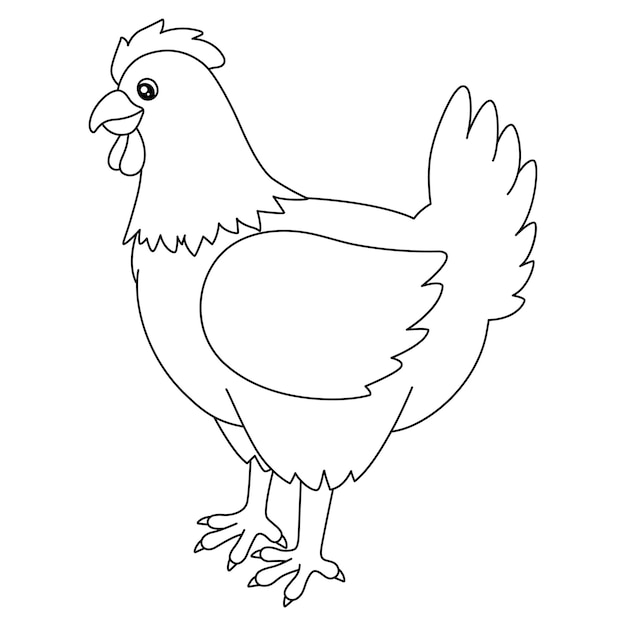 Premium vector a cute and funny coloring page of a chicken provides hours of coloring fun for children to color this page is very easy suitable for little kids and toddlers