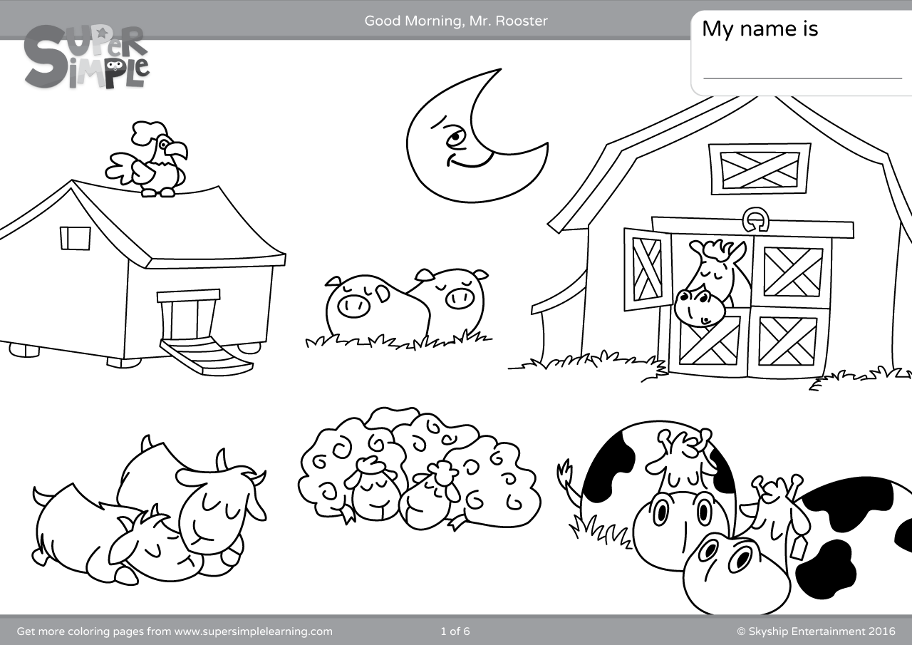 Good morning mr rooster coloring pages