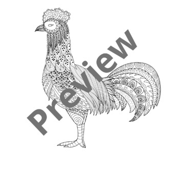 Rooster coloring page by contentcaptain tpt