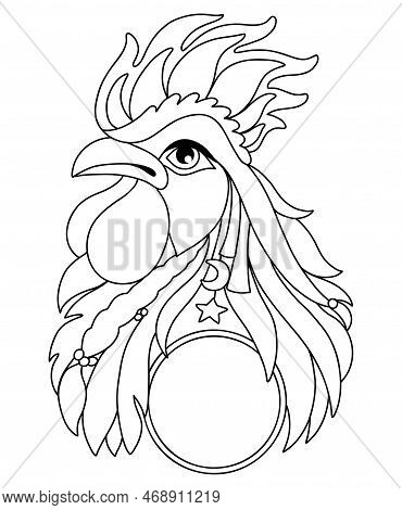 Rooster head tangle vector photo free trial bigstock