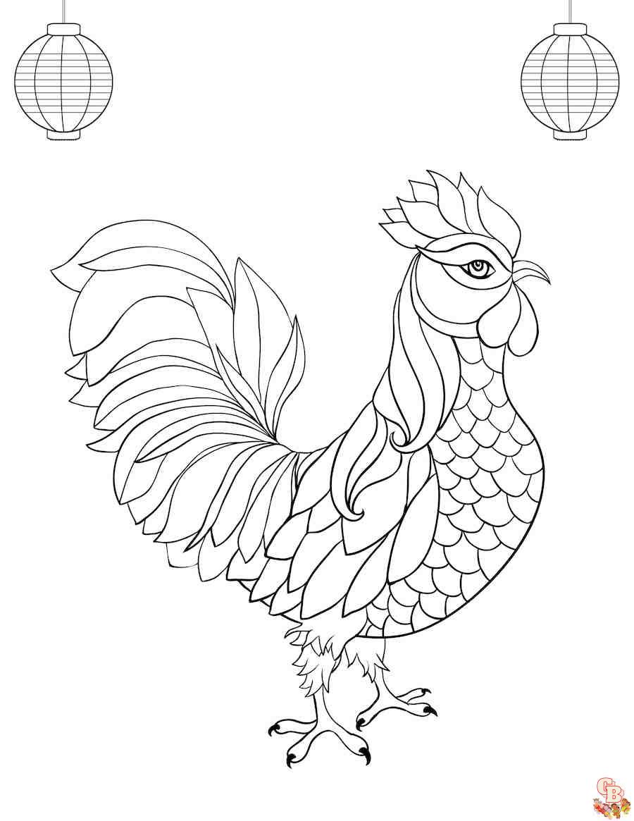 Rooster coloring pages free printable sheets for kids