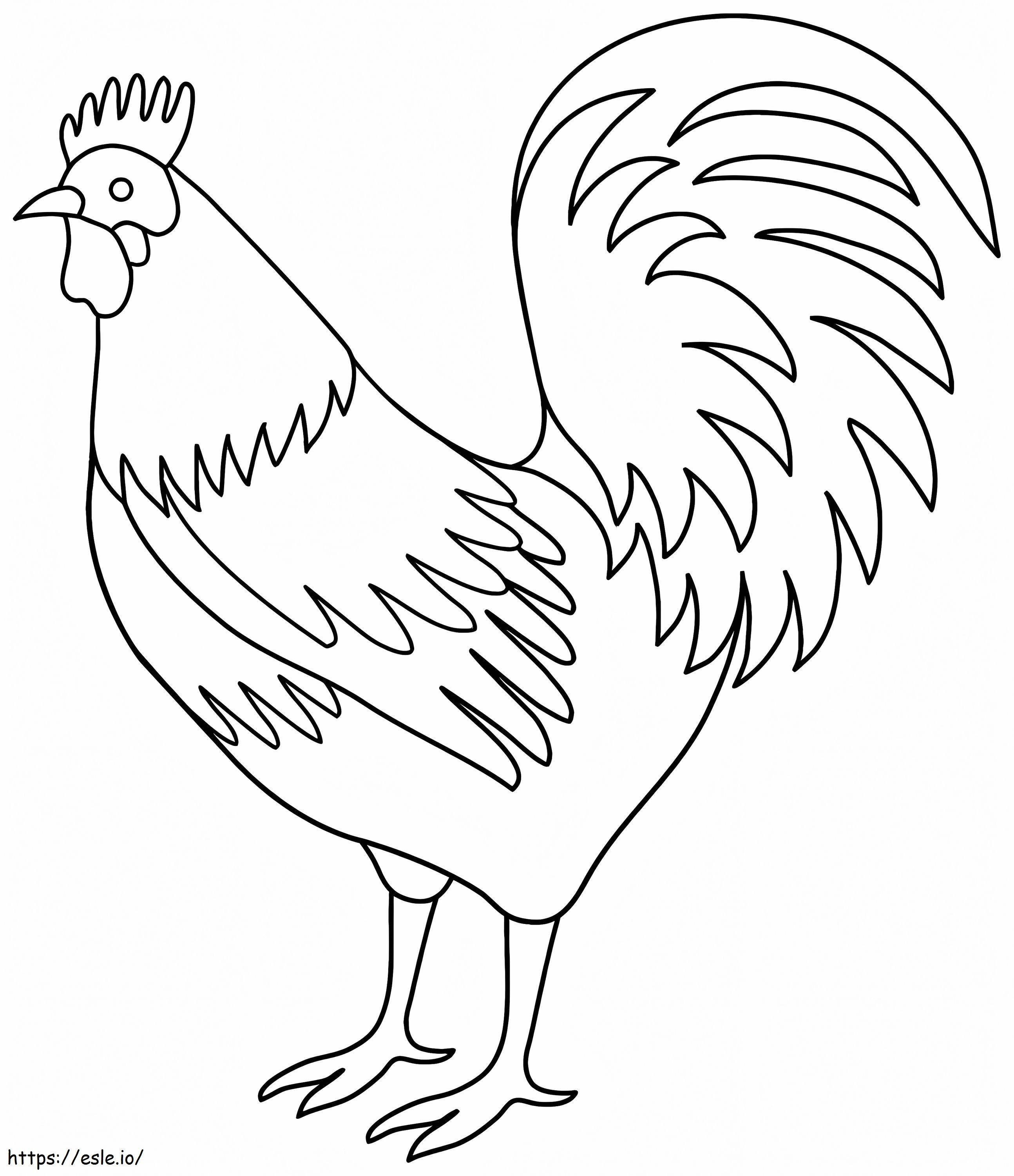 Simple rooster coloring page