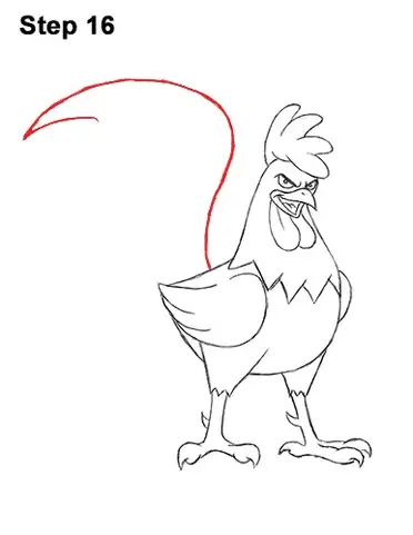 How to draw a rooster cartoon