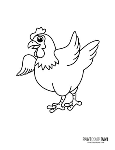 Chicken clipart coloring pages creative activities featuring rooster hen chick friends at