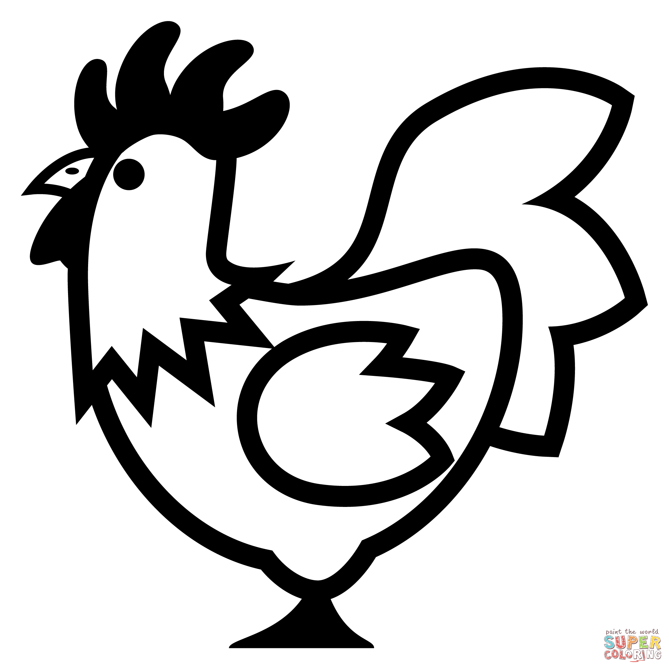 Chicken emoji coloring page free printable coloring pages