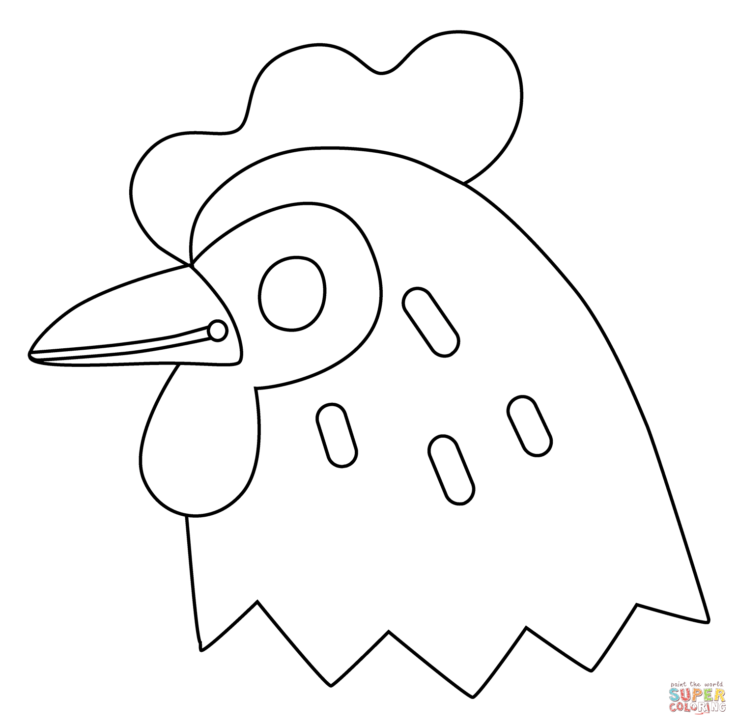 Chicken emoji coloring page free printable coloring pages