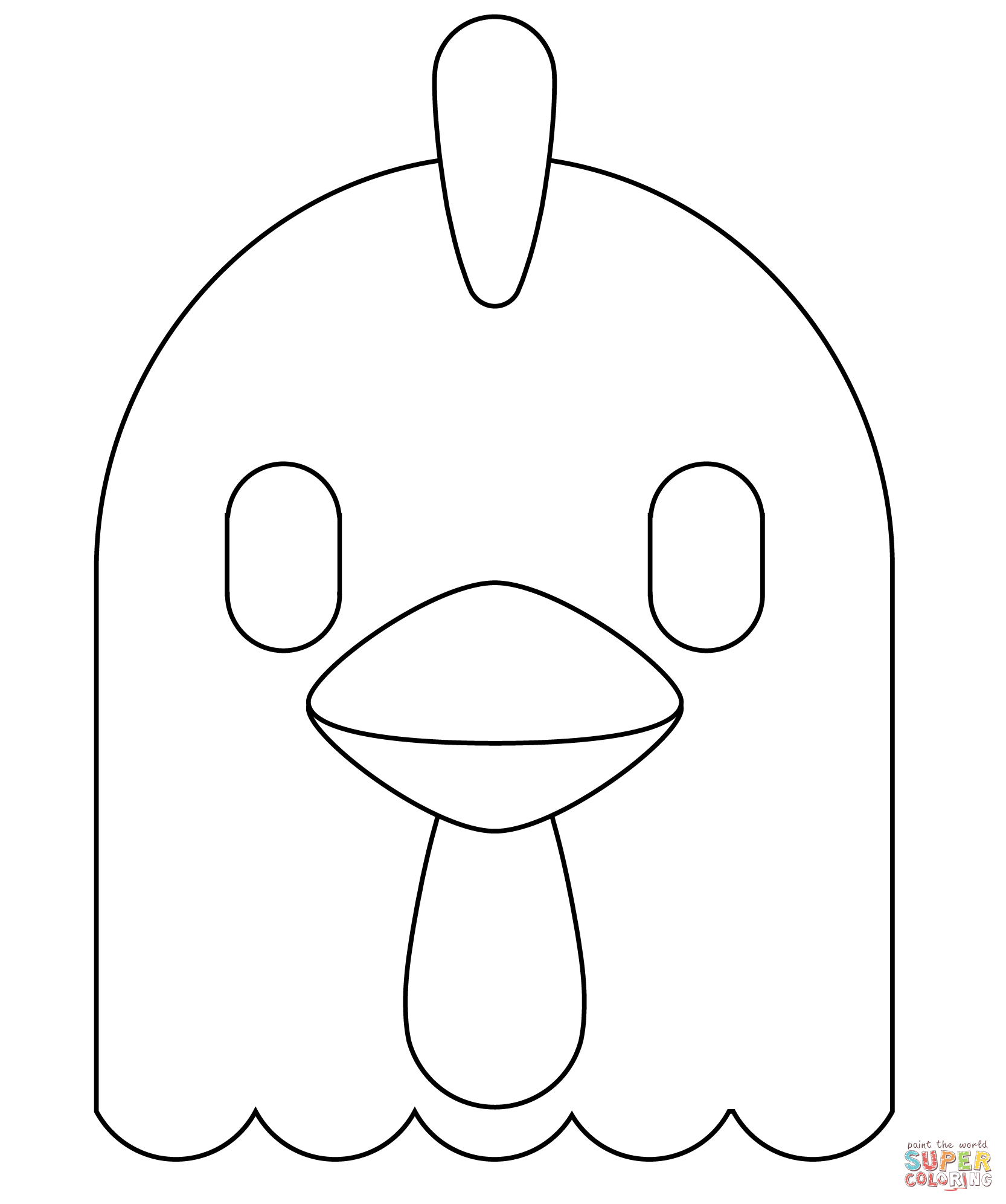 Chicken emoji coloring page free printable coloring pages