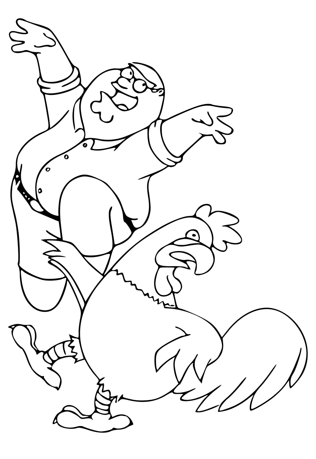 Free printable family guy rooster coloring page for adults and kids