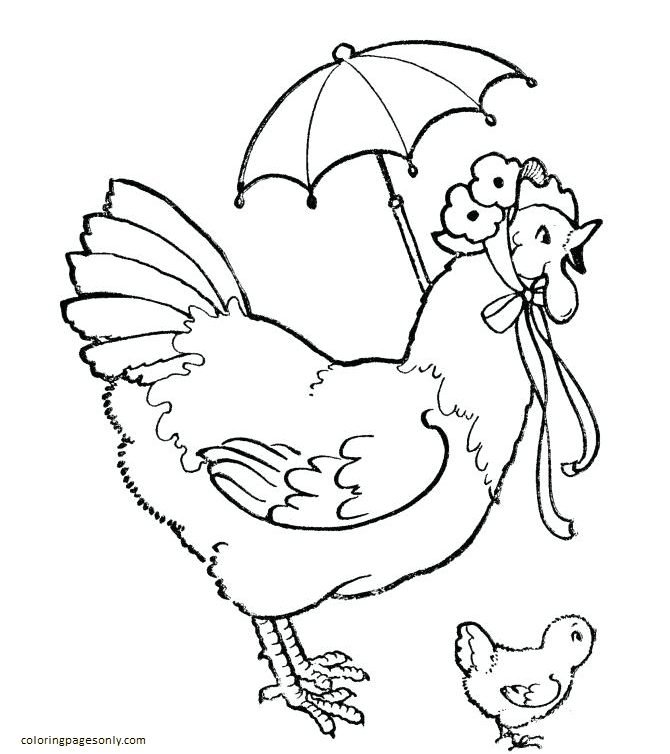 Chicken coloring pages printable for free download