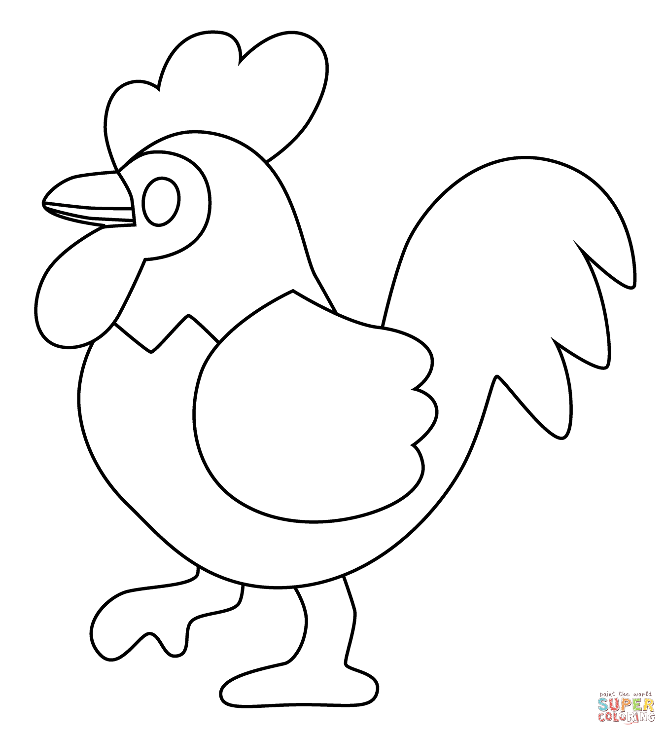 Rooster emoji coloring page free printable coloring pages