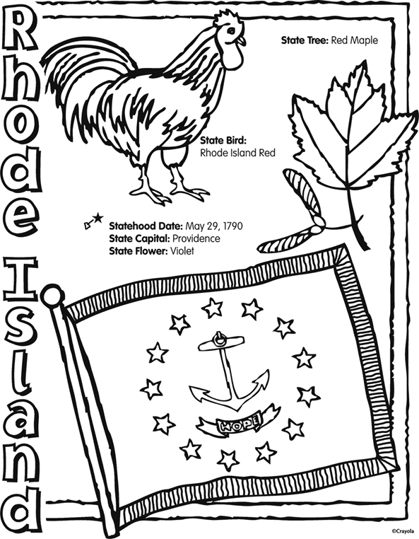 State of rhode island free coloring page