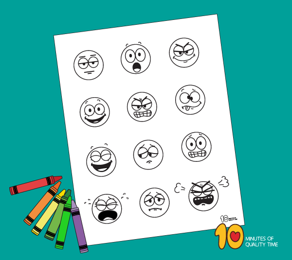 Emotions coloring page â minutes of quality time