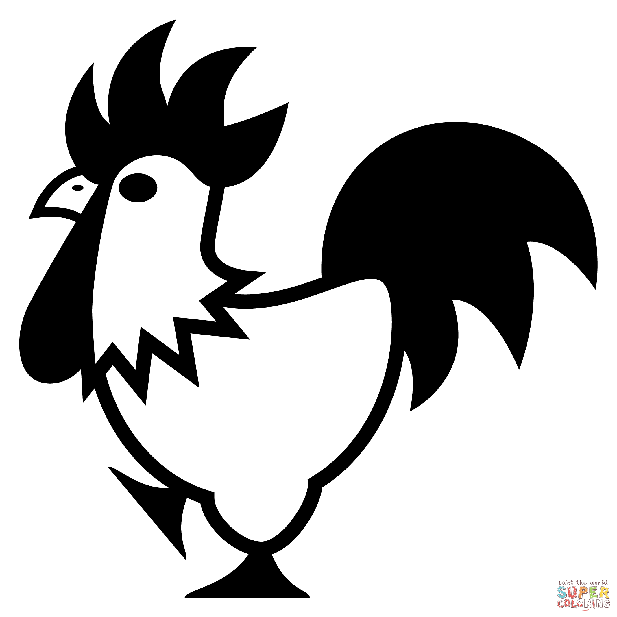 Rooster emoji coloring page free printable coloring pages