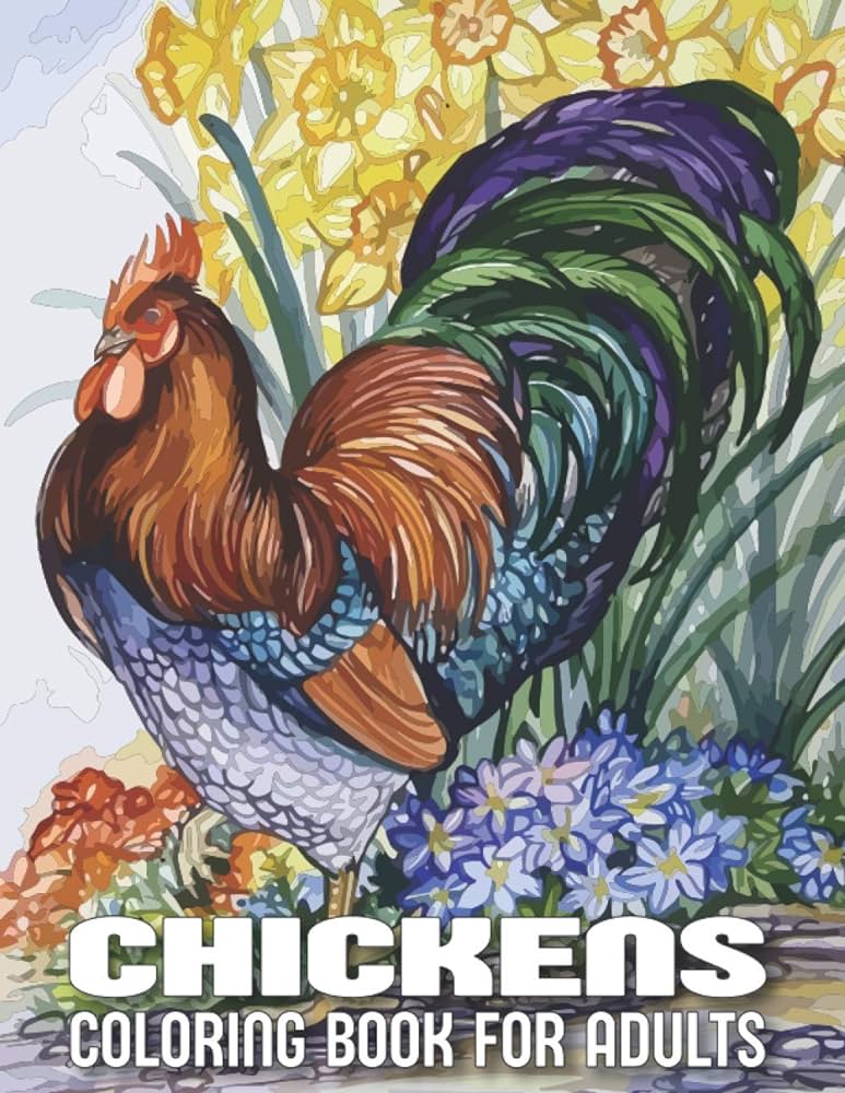 Chickens coloring book for adults an adults chicken and rooster coloring book with unique coloring pages of roosters hens chickens and chicks rooster coloring book mind relax books