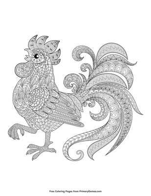 Rooster coloring page â free printable pdf from