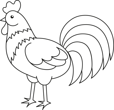 Rooster coloring page free printable coloring pages