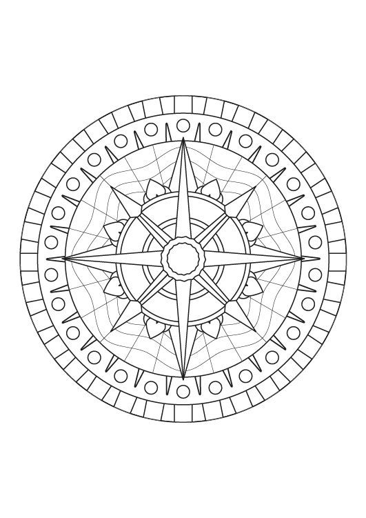 Mandala rosa de los vientos dibujo para colorear e imprimir rosa de los vientos dibujo rosa de los vientos mandalas para colorear