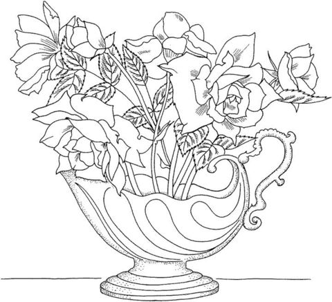 Beautiful holy toledo miniature rose coloring page