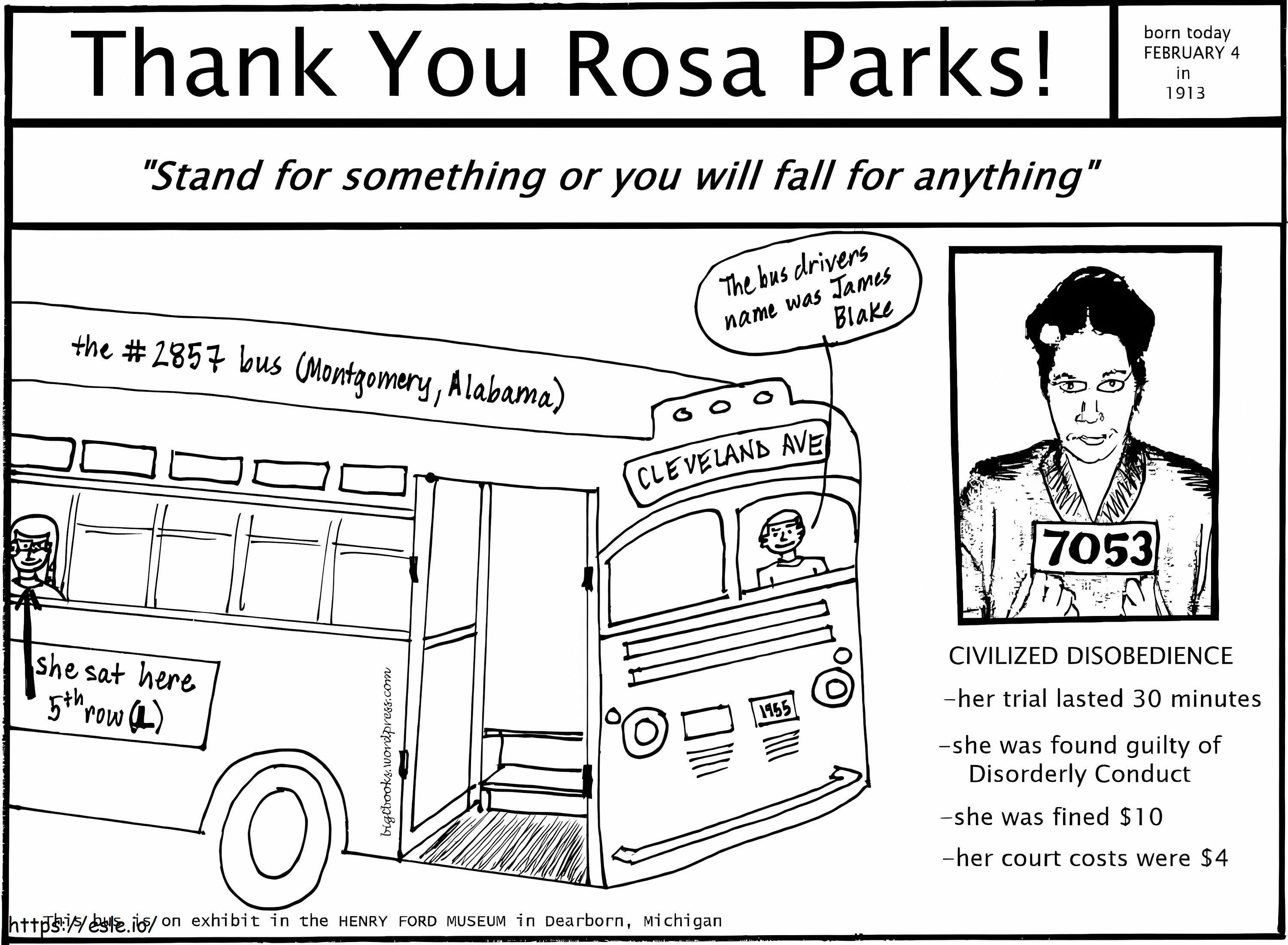 Rose parks coloring page