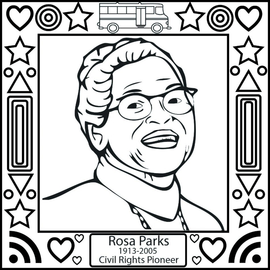 Black history month rosa parks coloring pages drawing free image download