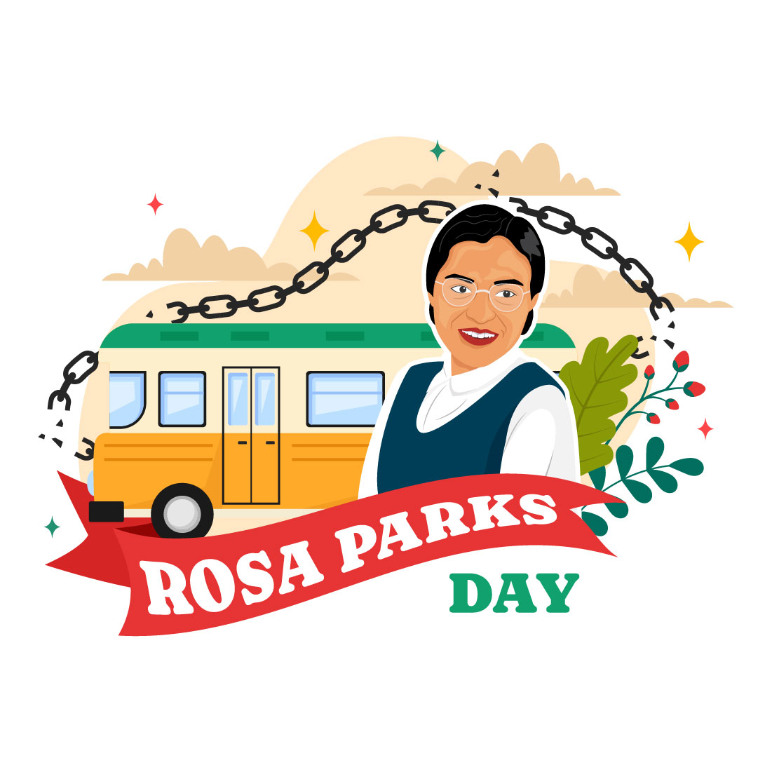 Rosa parks day illustration