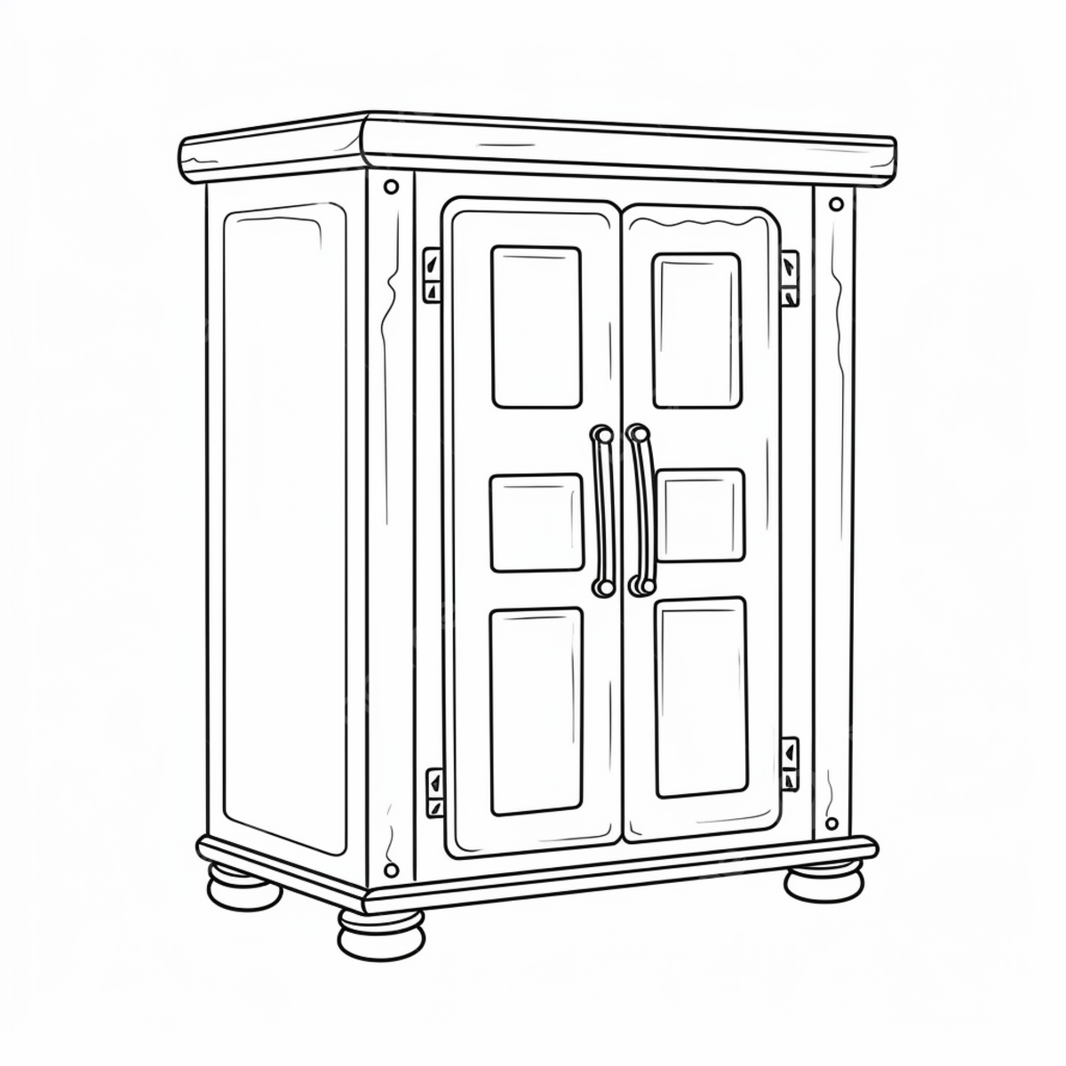 Simple style cabinet by mandy and rosa drawing basic simple cute cartoon cabinet outline isolated on white background children s coloring page png transparent image and clipart for free download