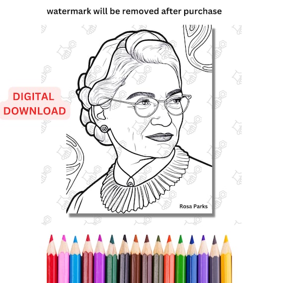 Rosa parks coloring page famous african american women